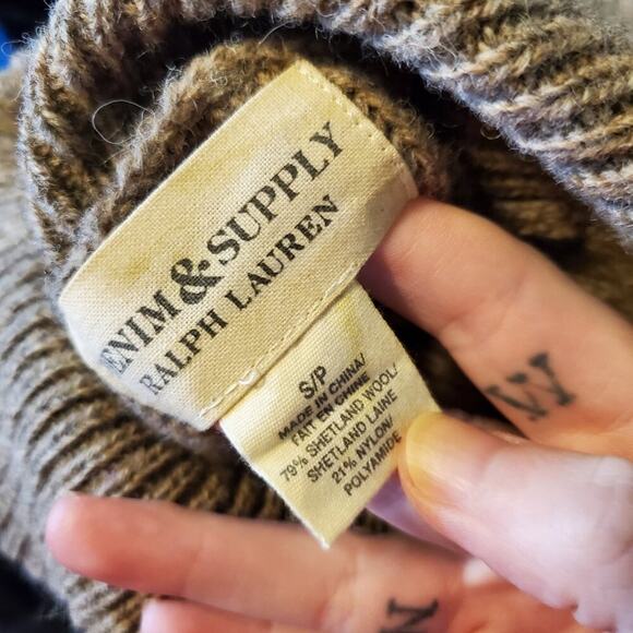 Ralph Lauren Denim & Supply Women's Brown Shetland Wool Turtleneck Sweater - Picture 9 of 9